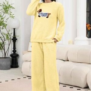Cozy Yellow Fleece Pajama Set